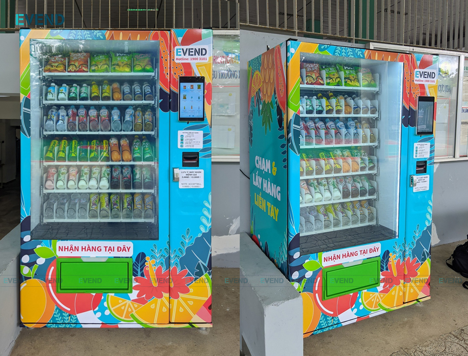 Máy bán snack kết hợp với máy bán nước tự động