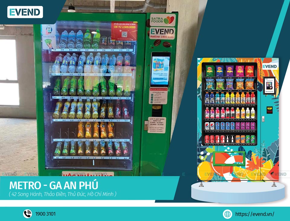 Máy bán hàng tự động Evend tại Ga An Phú