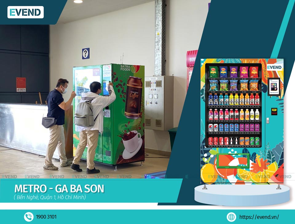 Máy bán hàng tự động Evend tại Ga Ba Son