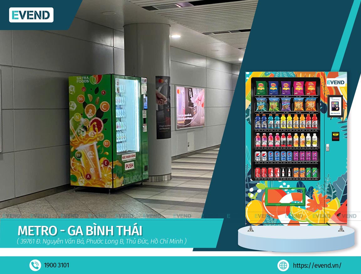 Máy bán hàng tự động Evend tại Ga Bình Thái