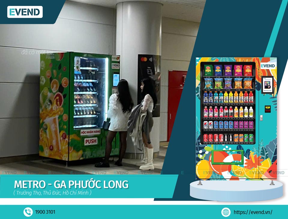 Máy bán hàng tự động Evend tại Ga Phước Long