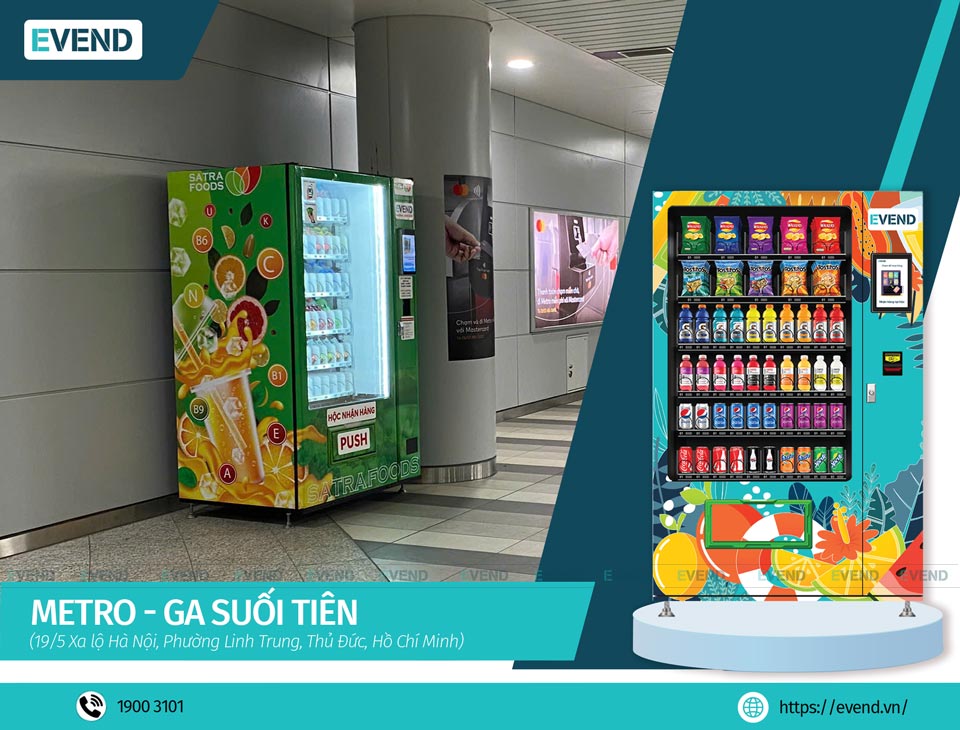 Máy bán hàng tự động Evend tại Ga Suối Tiên
