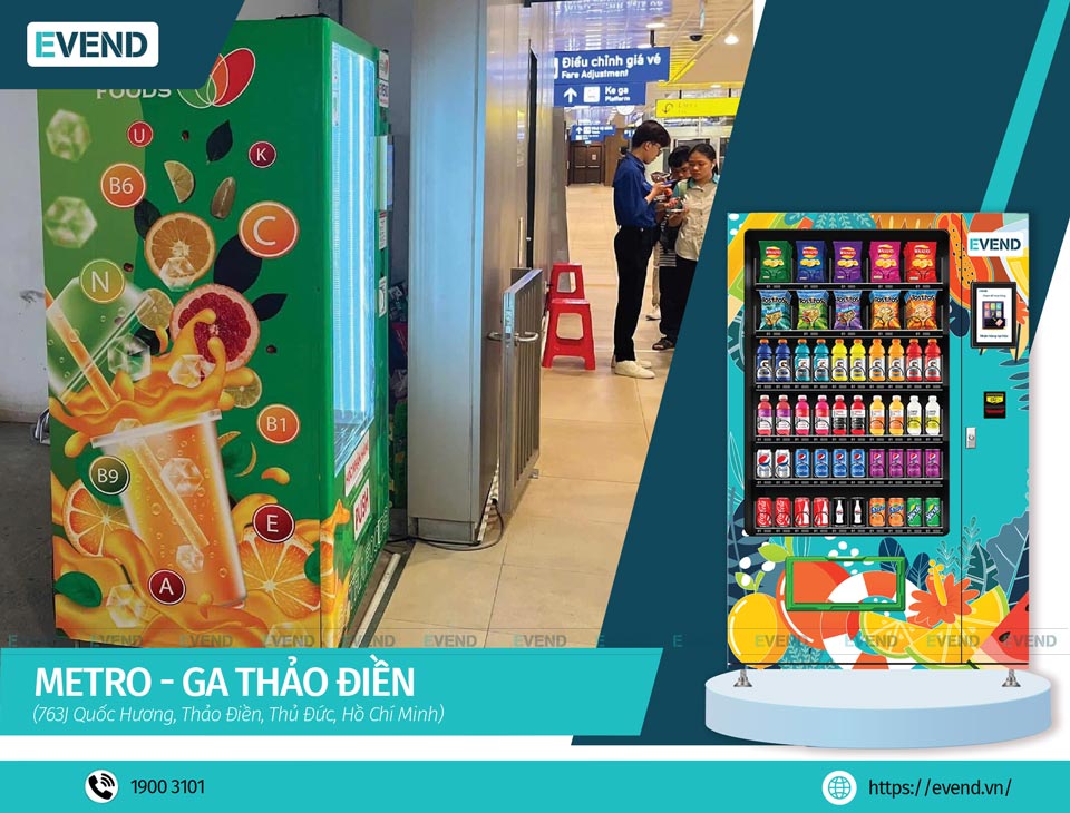 Máy bán hàng tự động Evend tại Ga Thảo Điền