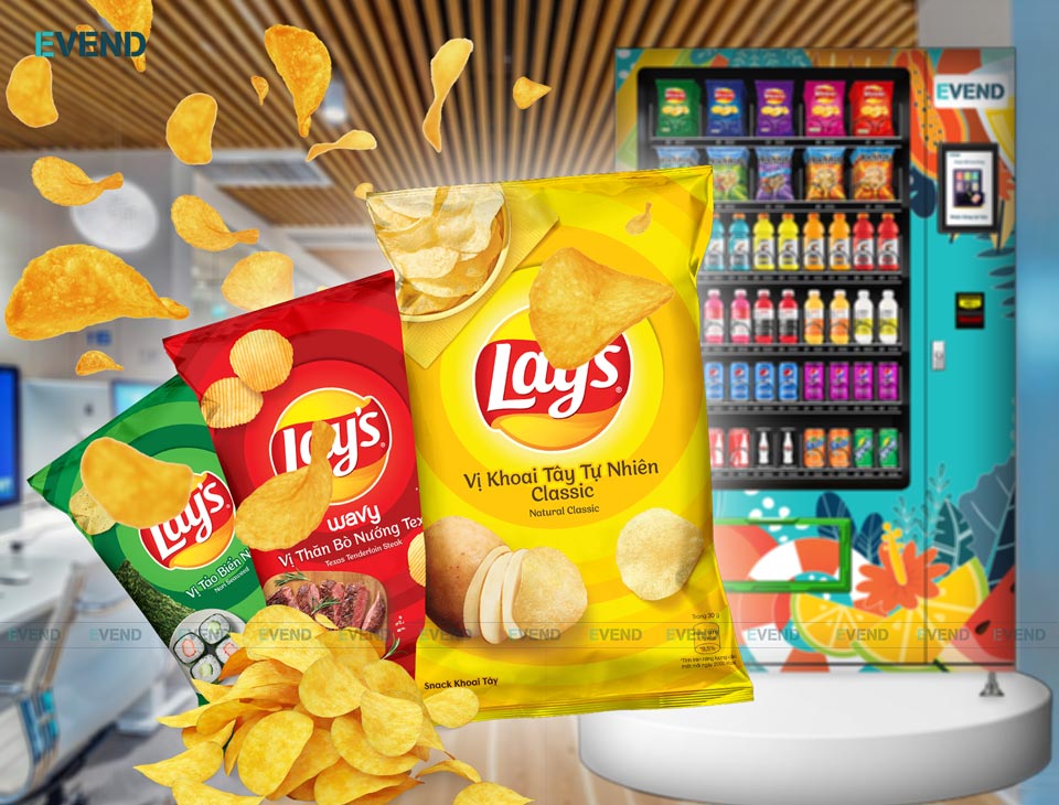 Máy bán hàng tự động trong văn phòng kinh doanh snack ăn vặt