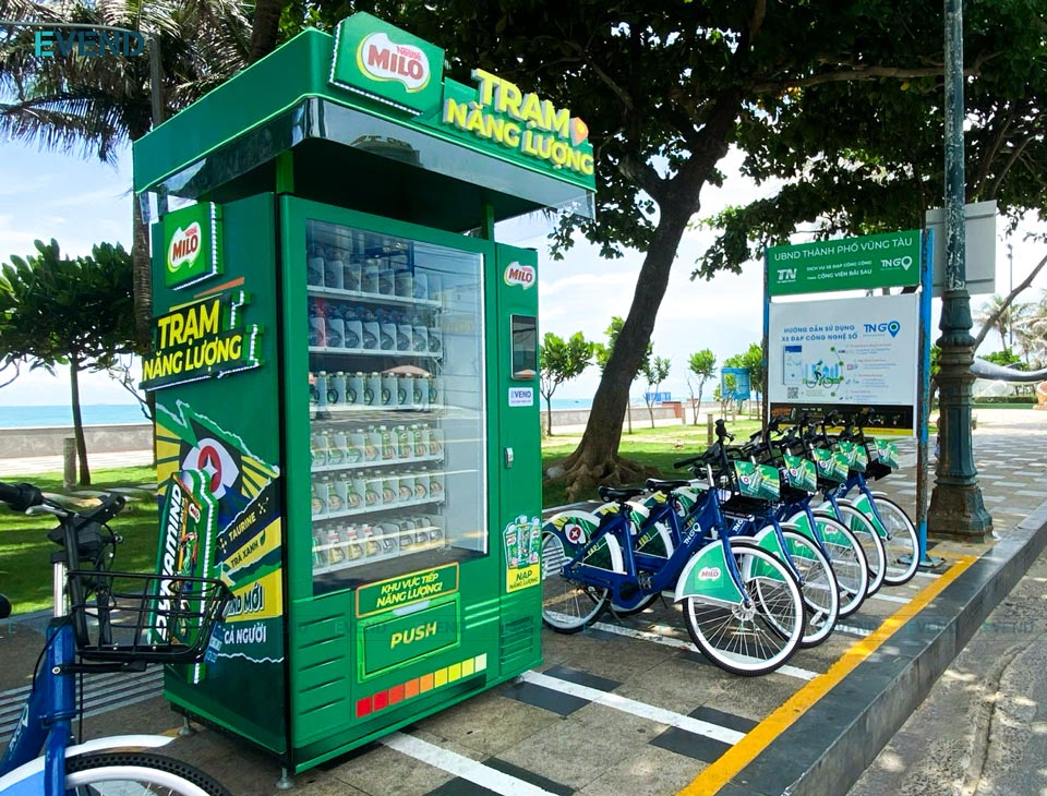Máy bán hàng tự động EVEND đặt tại Công viên Bãi Sau Vũng Tàu