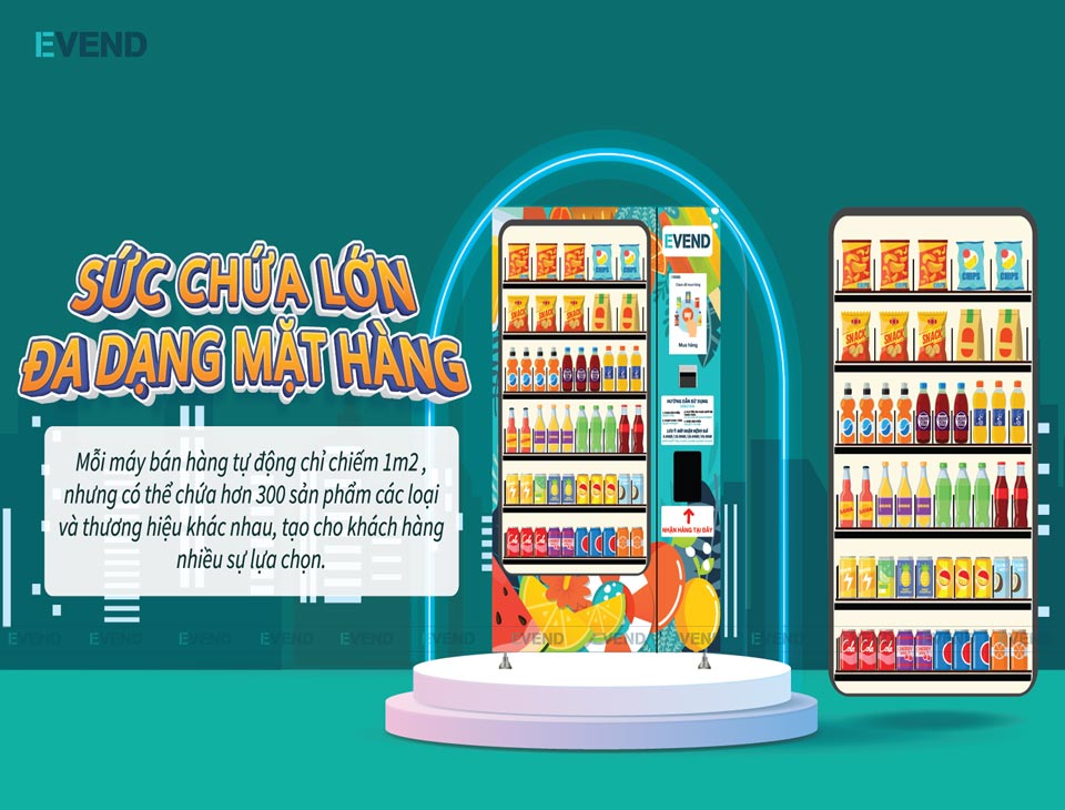 Máy bán hàng tự động chứa hơn 300 sản phẩm