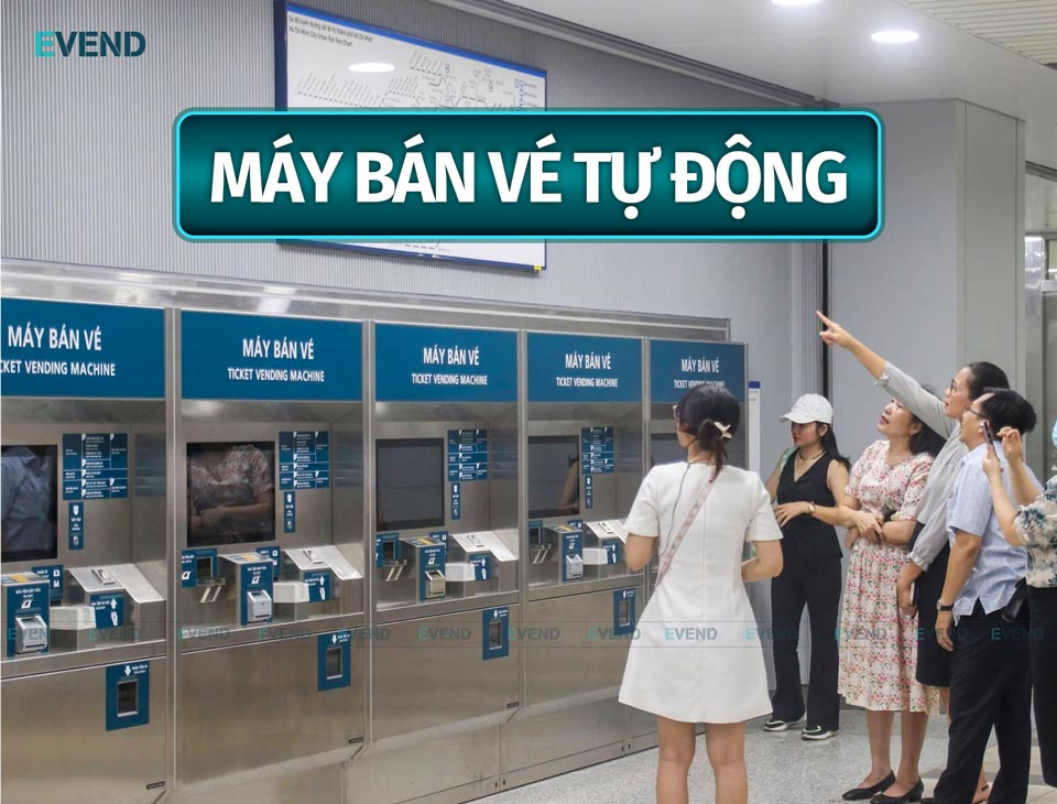 Máy bán vé tự động tại ga tàu điện Metro