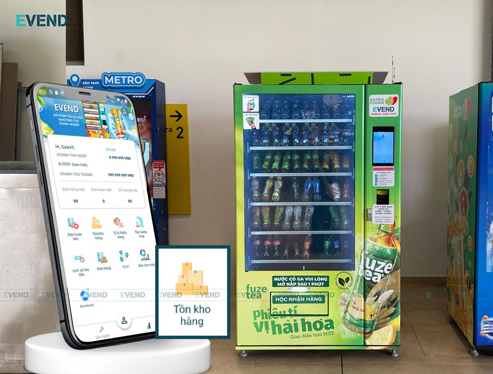 Mục quản lý tồn kho trên ứng dụng EVEND