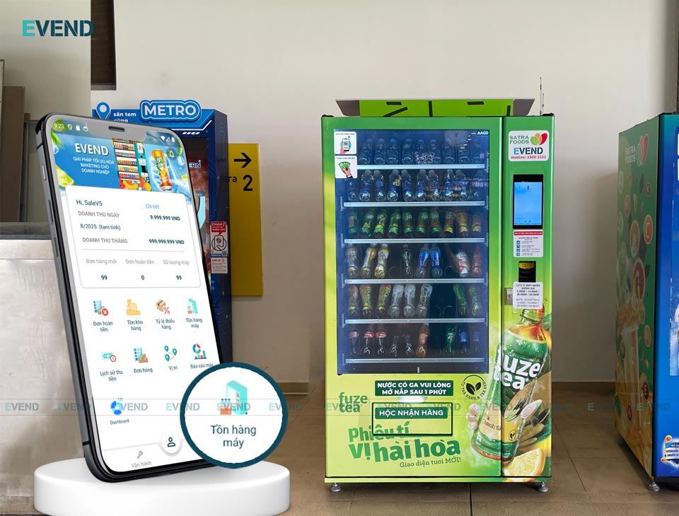 Phần mềm quản lý máy bán hàng tự động quản lý hàng tồn kho trên máy