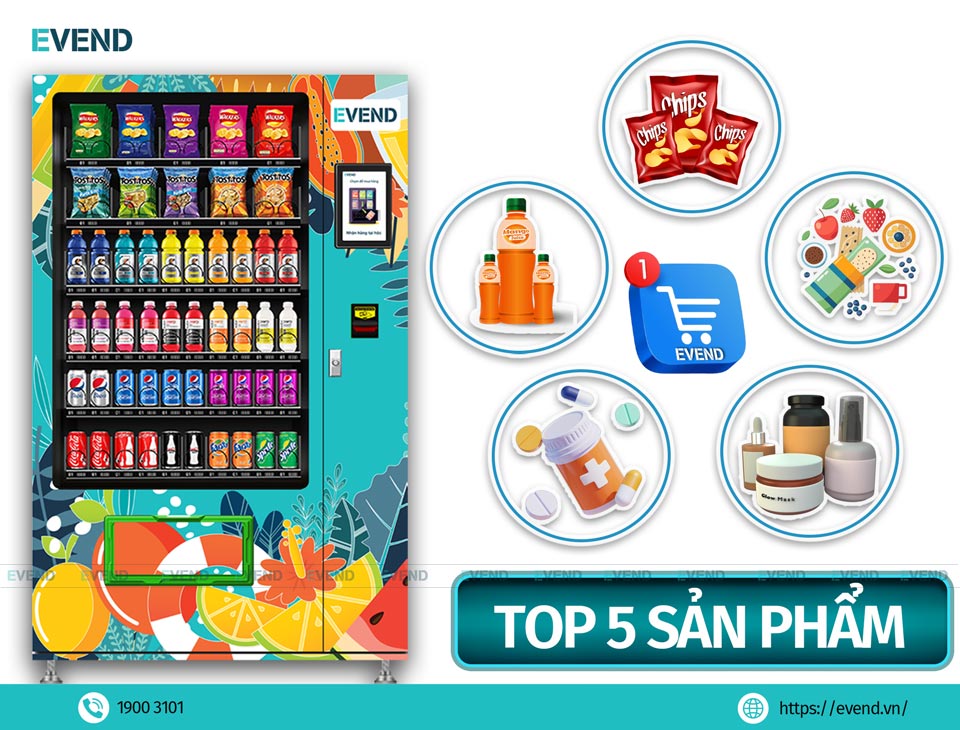 Top 5 sản phẩm bán trên máy bán hàng tự động