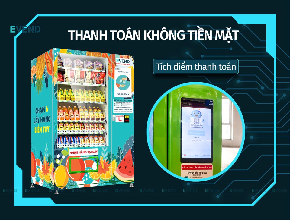 Tích điểm thanh toán trên máy bán hàng tự động EVEND