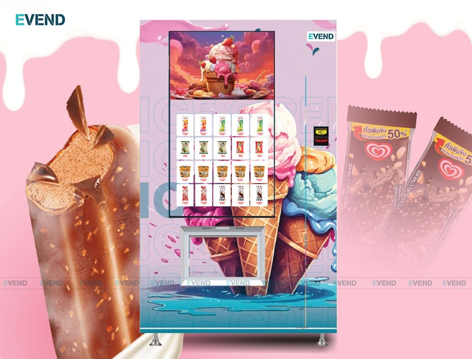 Máy bán kem tự động cần giữ nhiệt từ -18°C đến -25°C