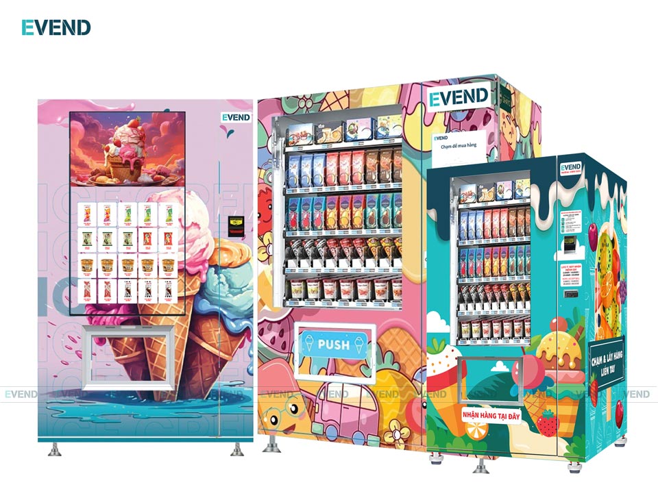 Máy bán kem thông minh có thiết kế bắt mắt