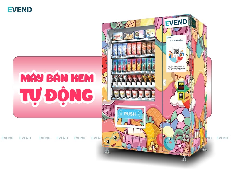 Máy bán kem tự động hoạt động nhờ hệ thống tự động hóa