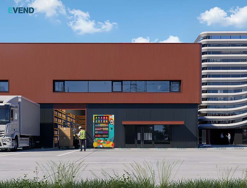 Đặt máy bán hàng tự động tại cổng vào khu công nghiệp