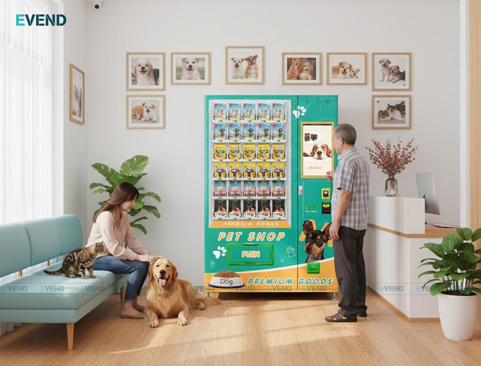 Máy bán hàng tự động cho thú cưng tại phòng khám