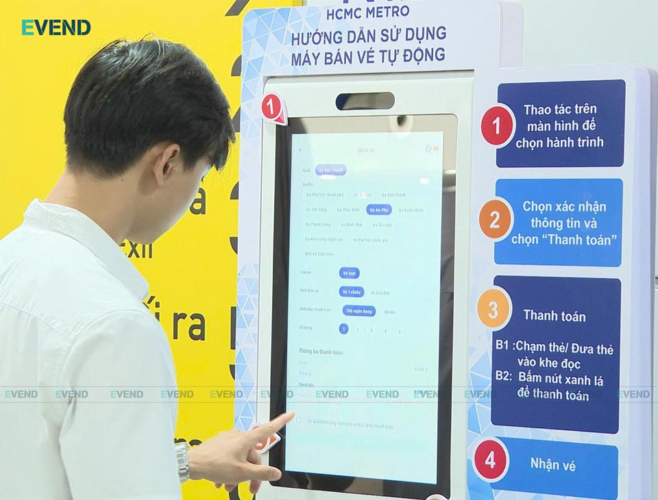 Máy bán vé tự động tại Tàu điện Metro