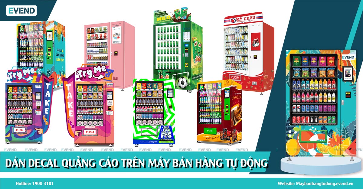 Quy trình dán decal quảng cáo trên máy bán hàng tự động
