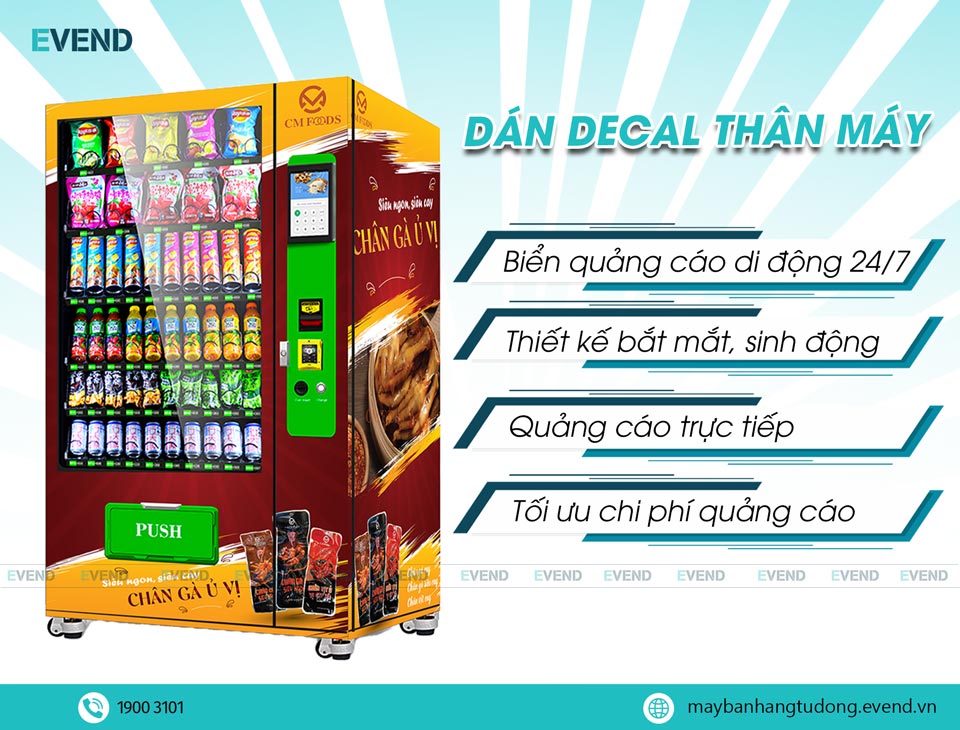 Dán decal trên máy bán hàng tự động