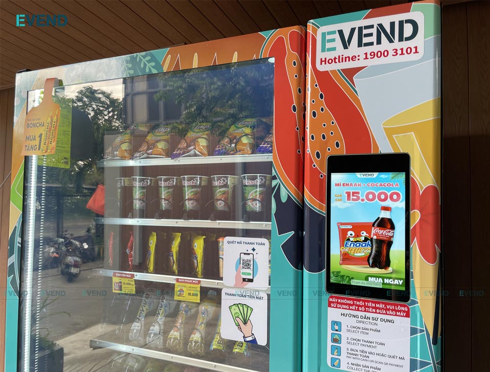 EVEND phân bổ nội dung TVC đến máy bán hàng tự động