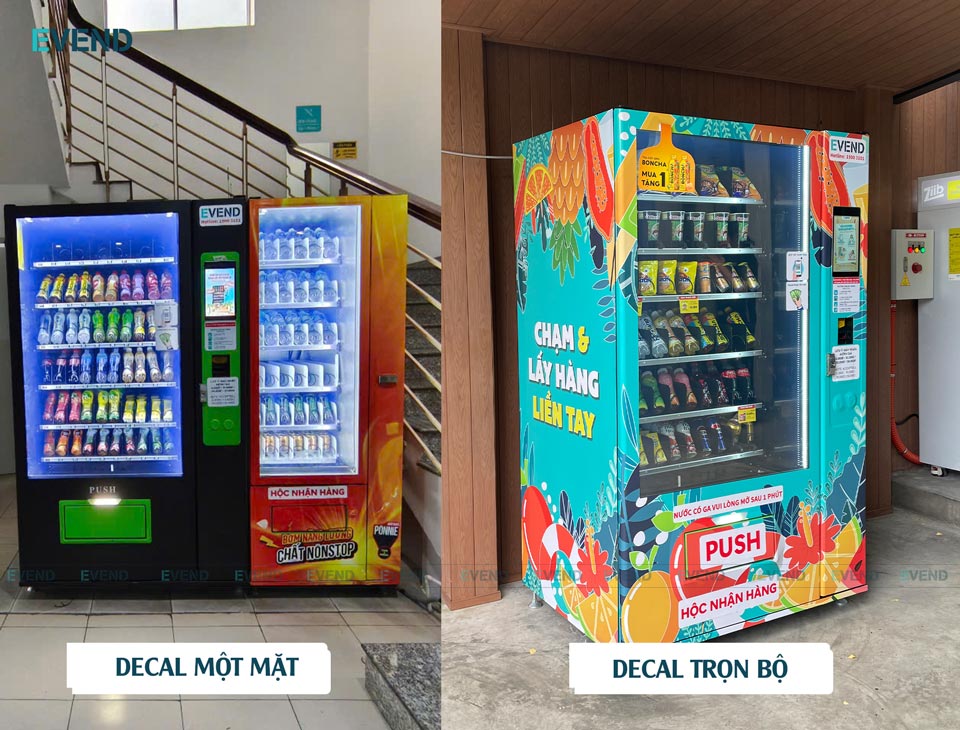 Hình thức trang trí máy bán hàng tự động phổ biến