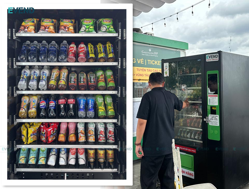 Máy bán hàng tự động EVEND có 6 khay