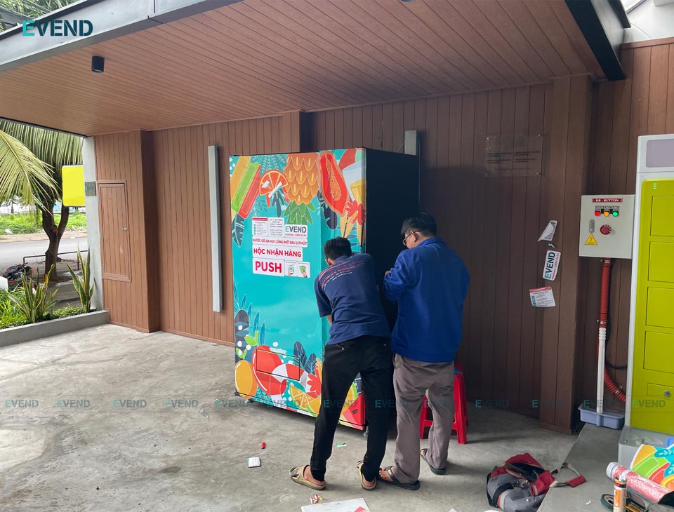 Trang trí máy bán hàng tự động tạo điểm nhấn thị giác