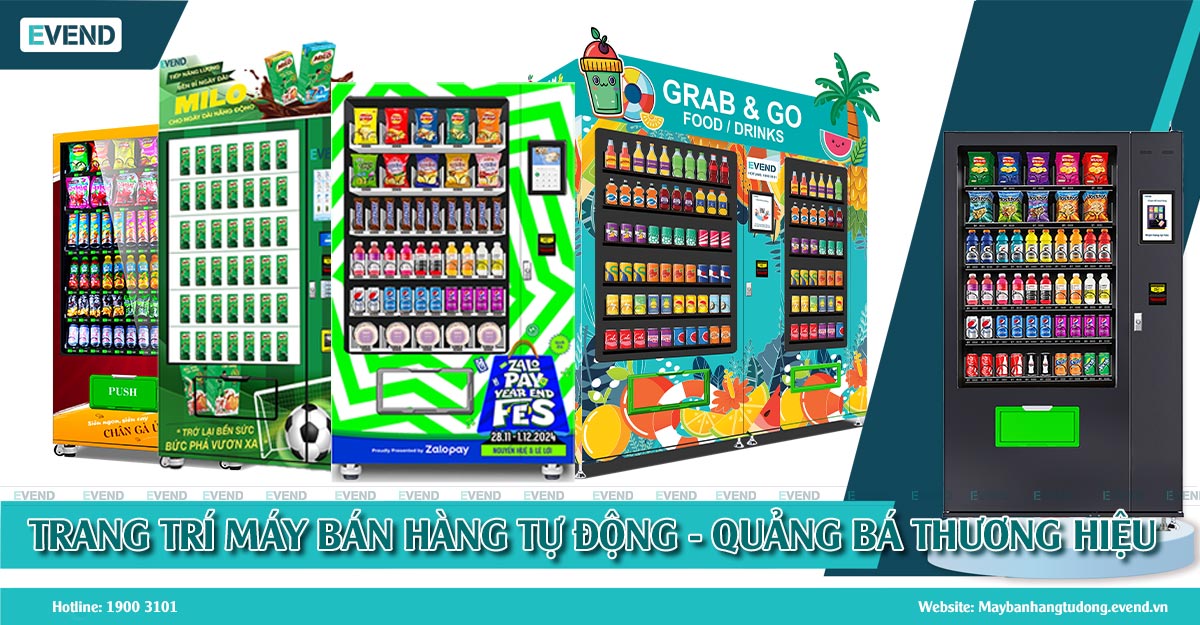 Trang trí máy bán hàng tự động bằng decal thương hiệu