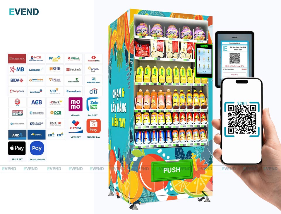 Máy bán hàng tự động EVEND đáp ứng xu hướng không tiền mặt tại Việt Nam