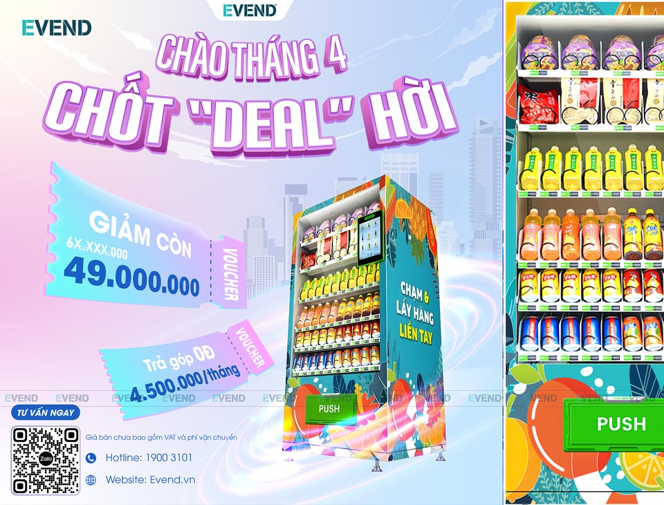 Mua máy bán hàng tự động không tiền mặt chỉ với 49 triệu đồng