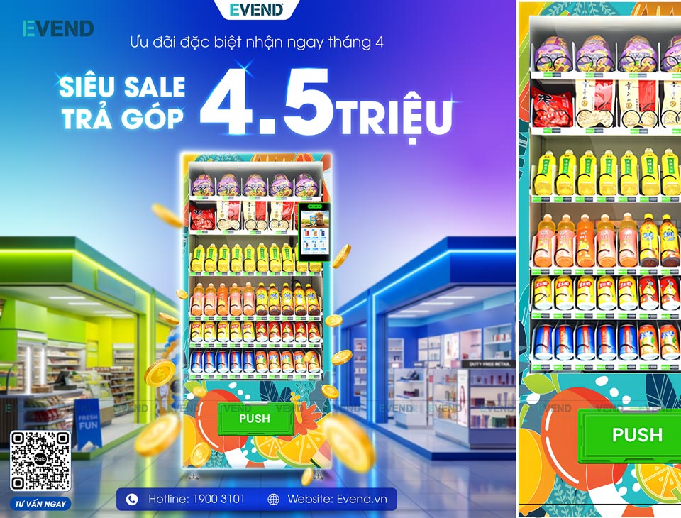 Mua trả góp máy bán hàng tự động không tiền mặt