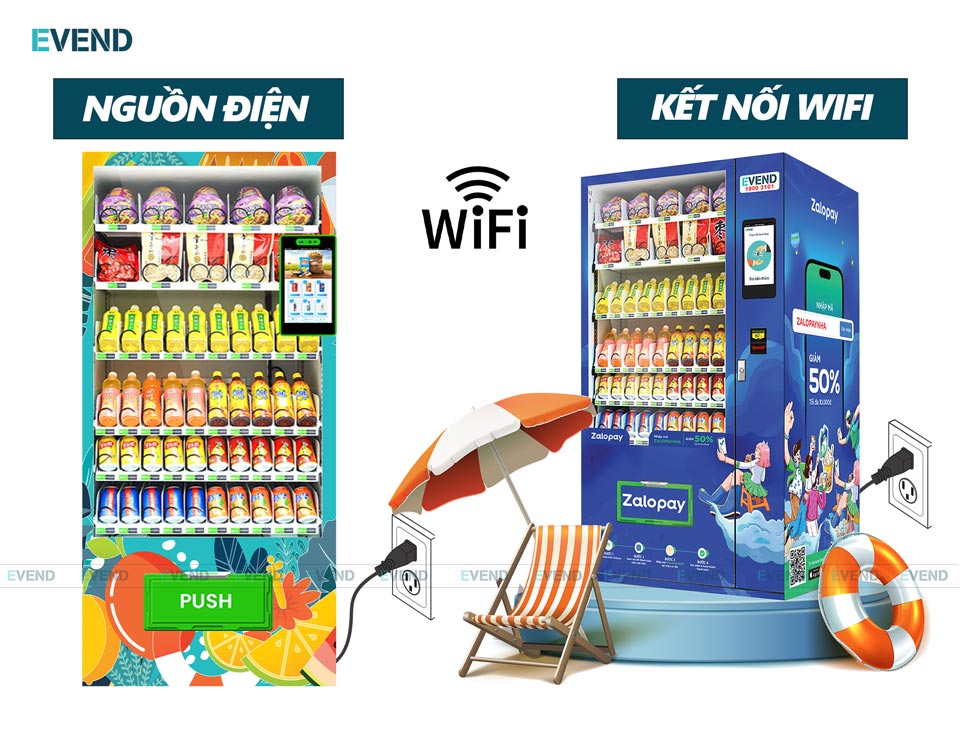 Cung cấp nguồn điện tại vị trí lắp máy bán hàng tự động