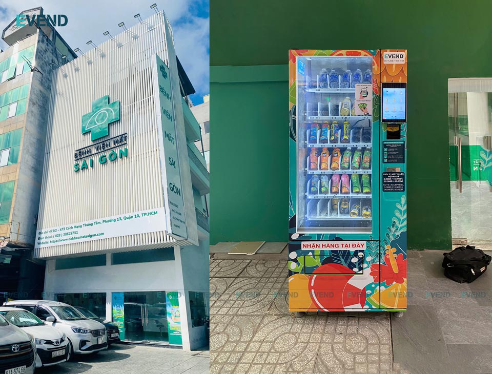 Máy bán hàng tự động EV6G tại bệnh viện Măt Sài Gòn