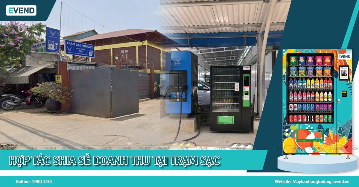 Máy bán hàng tự động tại Trạm Sạc VinFast Công ty Vision Energy Q7