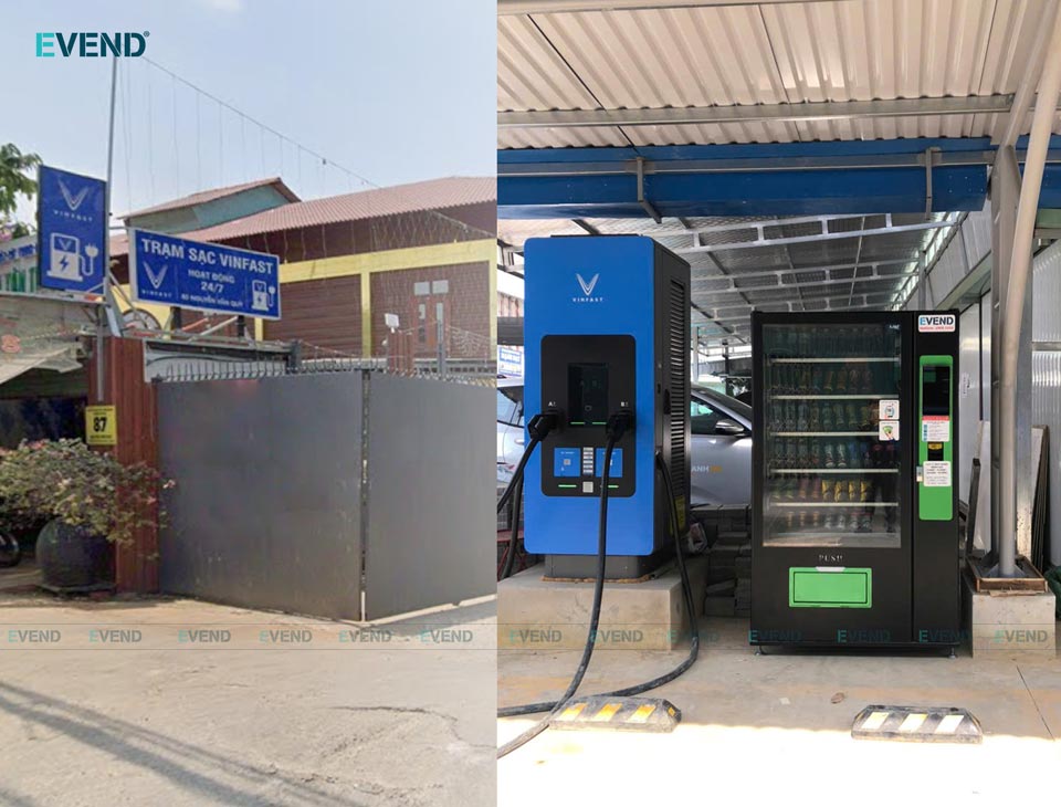 Máy bán hàng tự động EVEND tại Trạm Sạc VinFast Công ty Vision Energy Q7